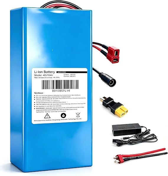 Ebike Battery 48V10Ah Lithium Battery Pack with 20A BMS, XT60 Connector for 200W-1500W Electric Bikes Scooters, ATVs, Electric Dirt Bikes(UL Certificated)