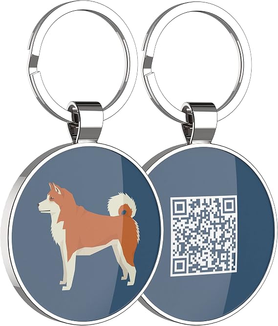 QR Code Dog Tags, Personalized Dog Tags for Pets, Dog ID Tags, Dog Name Tags, Online Pet Page Prevent Lost/Modifiable Akitar Gifts