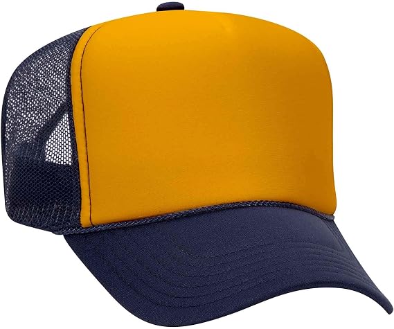 Otto Cap 5 Panel High Crown Mesh Back Trucker Hat Polyester Foam Front