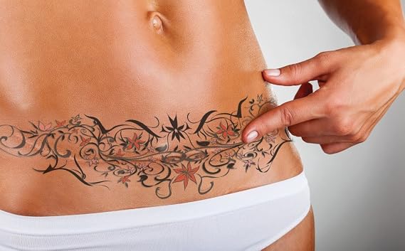 Blossom Temporary Tattoo for Scars Realistic Waterproof Scar Cover Tattoo for Tummy Tuck, Mastectomy, C-Section & Top Surgery Floral Design, Long Lasting 57 Days