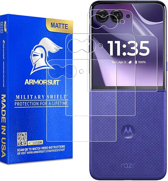 ArmorSuit 3 Pack Paper-Feel Texture Front Screen Protector for Motorola Razr Ultra (2026/2025) / Razr+ Plus (2026/2025/2024) Case Friendly MilitaryShield Matte Film - Made in the USA