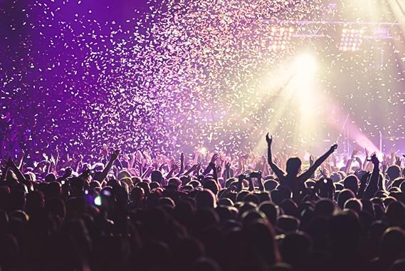 Rock Concert Show People Music Confetti Party Group Stadium Arena Stage Photo Cool Wall Art Print Poster 12x18