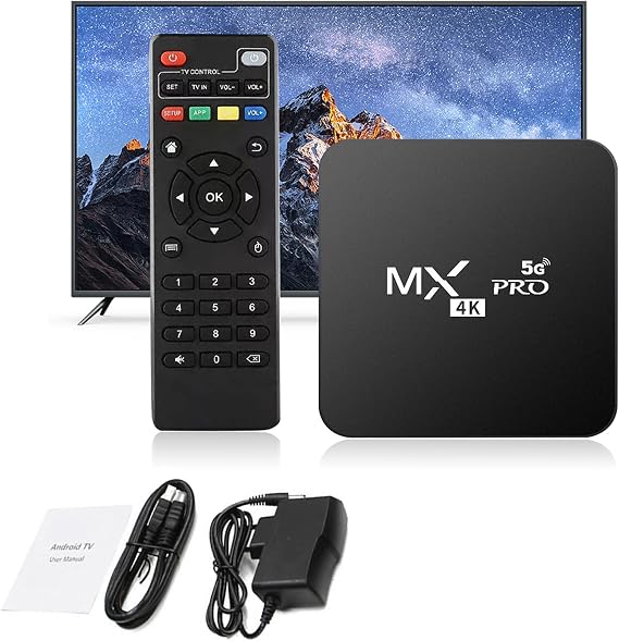 TV Box Smart Media Player Android HD 4K MXQ Pro 2.4GHz WiFi Quad Core Android 11.1 3D Media Player Streaming Media Player HDMI AV Component Output Video Music Photo Playback 4K TF Card USB Memory External 1+8GB