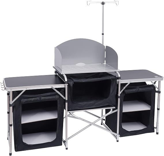 Nice C Camping Kitchen Table, Folding Cook Table, Cook Station (Silver)