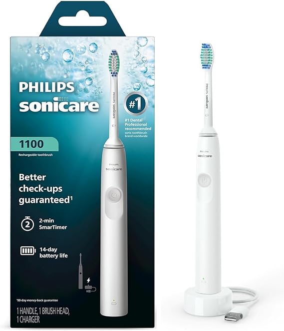 Philips Sonicare DailyClean 1100 Rechargeable Electric Power Toothbrush, White, HX3411/04