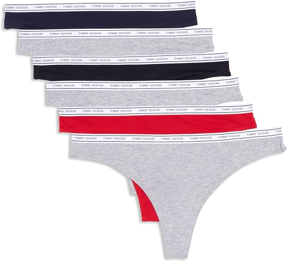 Tommy Hilfiger Women's Cotton Logo Thong Underwear 6-Pack
