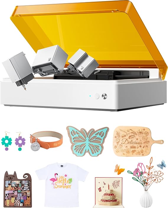 xTool M1 Ultra 4-in-1 Craft Machine - Vinyl Cutter, Laser Engraver, Pen Drawing, and Scrapbooking, Smart Cutting Machine for 1000+ Materials, 10W Advanced Bundle (Without Inkjet Module)