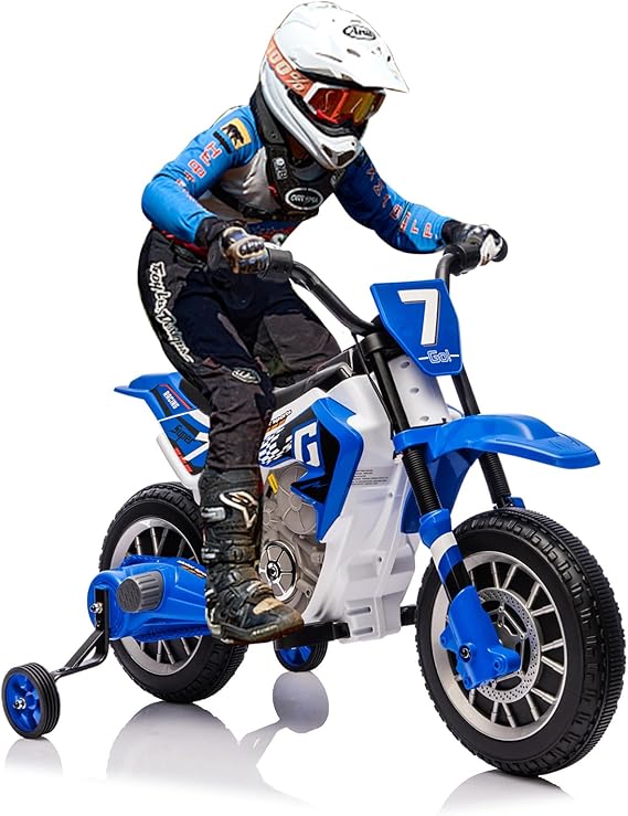 JOYLDIAS Kids Motorcycle, 12V7AH Ride On Motorcycle for Kids, Blue