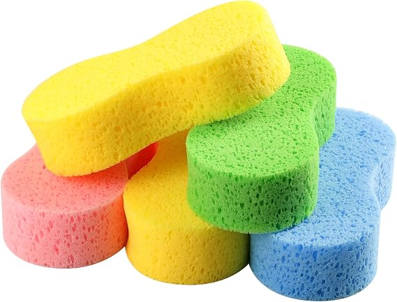 Temede Large Car Wash Sponges, Extra Thick Foam Sponges, 5-Pack
