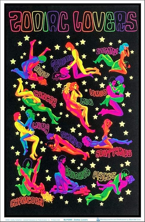Scorpio Posters Zodiac Lovers Blacklight Poster - Authentic Blacklight-Reactive Flocked Material - 23" x 35"