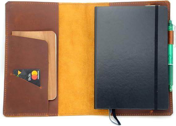 Leather Cover Compatible With Leuchtturm1917 Medium A5 (5.75"x8.25") Leather Notebook Travel Journal Cover Distressed Leather Refillable Writing Diary Brown