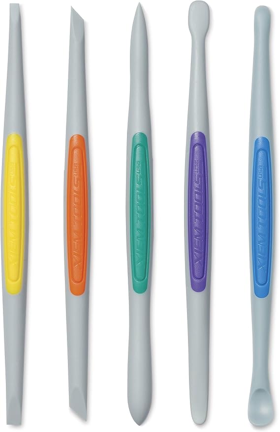 Xiem Tools Silicone Clay Finishing Tools 5 Piece Set Flex-Firm, Size Small