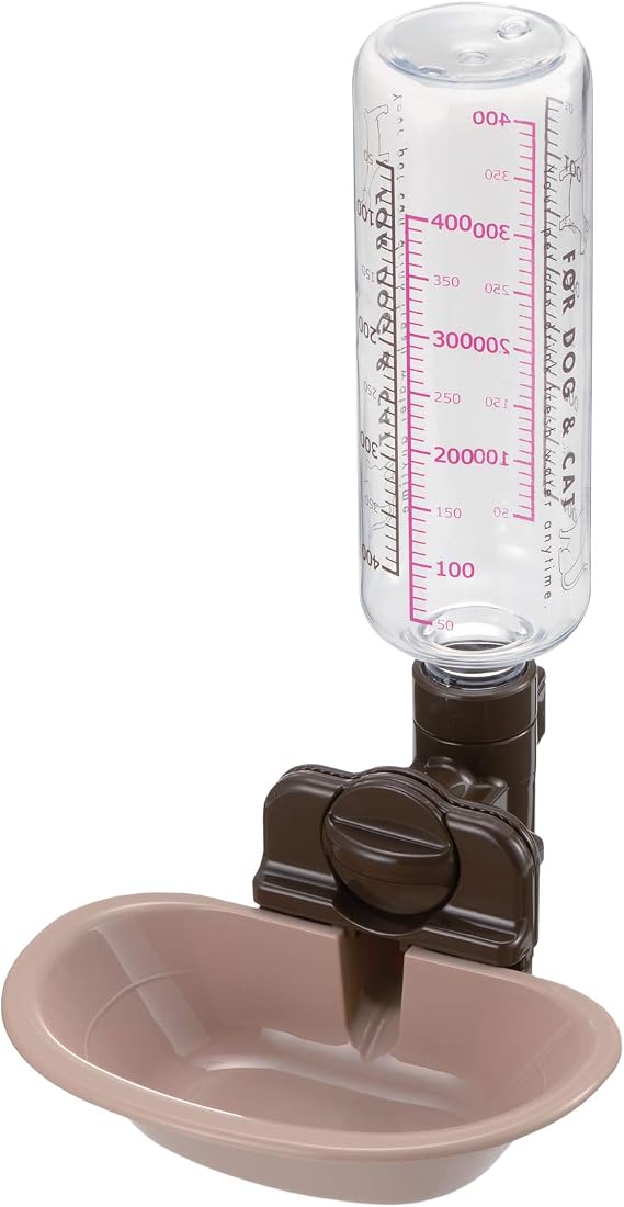 Richell Pet Water Rehydration Station, Gravity Fed Pet Water Station, Includes Bottle and Dish | Crate Attachment, BPA Free - Includes Water Bottle and Detachable Dish