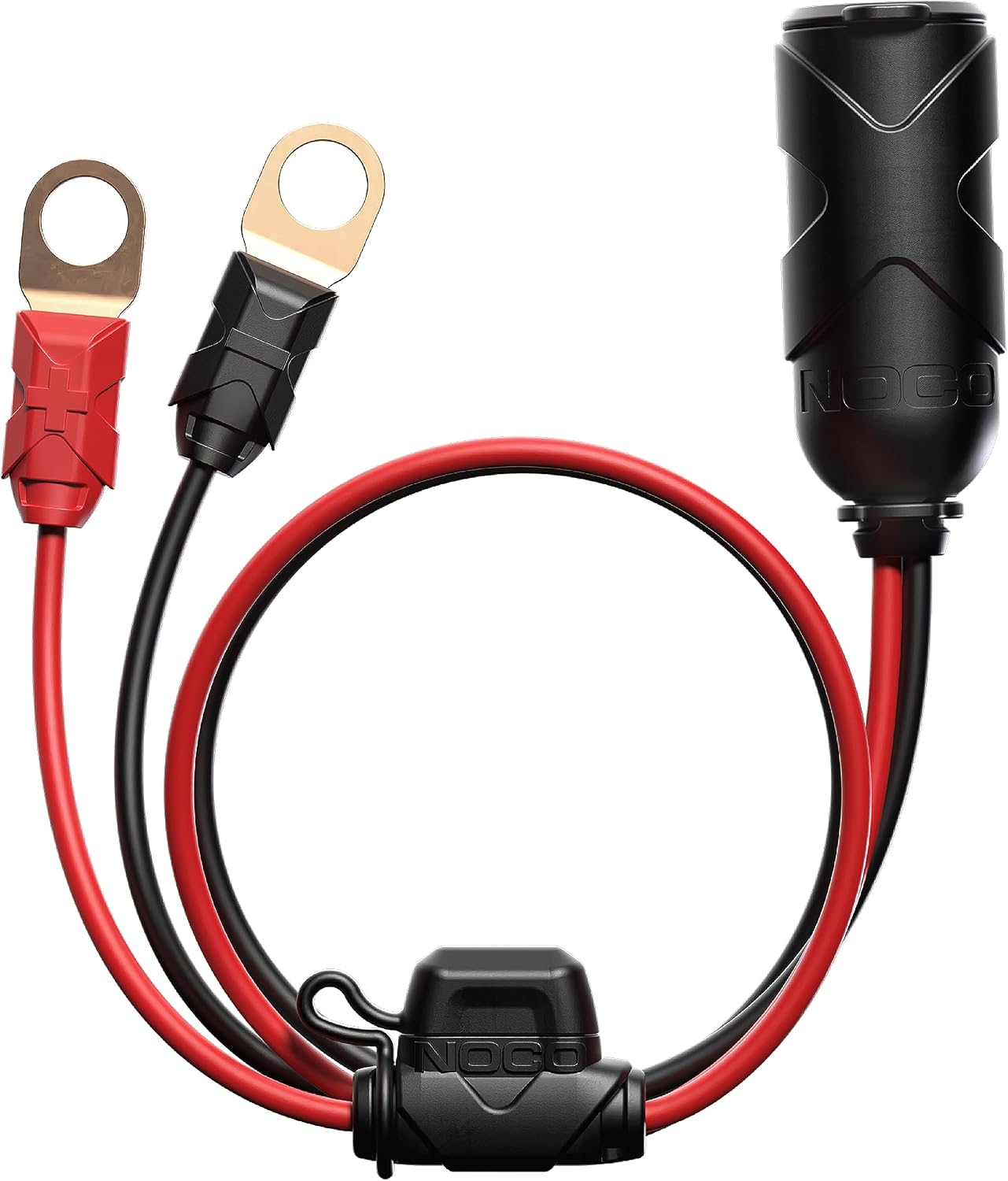 NOCO GC018 15A 14AWG 12V Adapter, Heavy-Duty Cigarette Lighter Plug, and Female Socket with Eyelet Terminals
