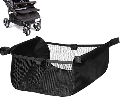 Hemoton Baby Stroller under Seat Storage Basket 12 Inch Mesh Organizer Bag for Umbrella Stroller Pushchair Bottom Cargo Net for Diapers Toys and Shopping