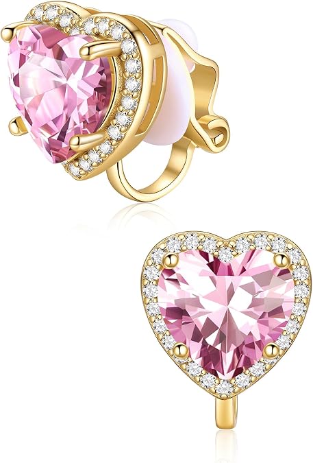 ChicSilver Clip On Earrings Women Hypoallergenic 925 Sterling Silver Birthstone Earrings for Women's Clip-on Earrings
