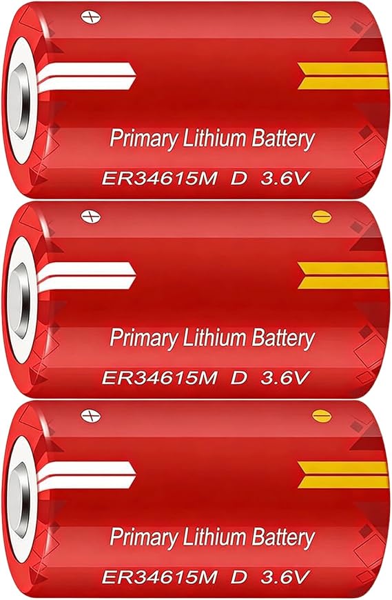 Mushuo 3 Pack ER34615M 3.6V 14000mAh D Size Lithium Battery Long Lasting Power PLC Industrial Control Battery