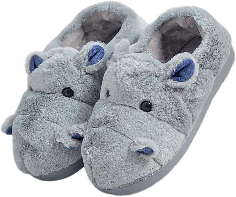 Adult & Children Cotton Hippo Home Plush Animal Slippers