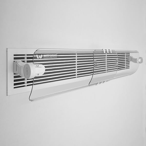 WITFORMS CENTRAL Adjustable AC Air Deflector, Transparent | 360 Rotatable, Extends 24" to 43" Length, Fits Most Standard Central Air Vents, Measure Before Purchase