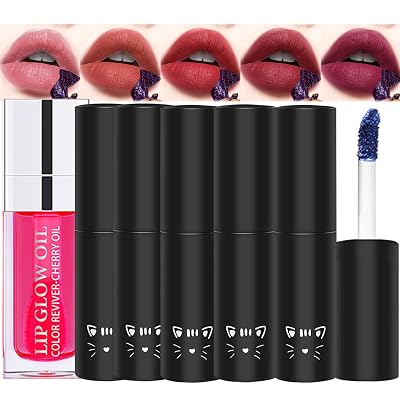 Lip Stain Set, 5 Colors Lip Stain Peel Off Mask Lip Gloss, Lip Tattoo Lip Tint Stain Matte Lipstick, Long Lasting Waterproof Non-stick Cup Lip Tint Peeling Stain Lipstick For Women 5 Colors