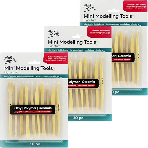 Mont Marte Polymer Clay Tools Pottery Tools Clay Sculpting Tools for Sculpting 10 pces, 3 Pack