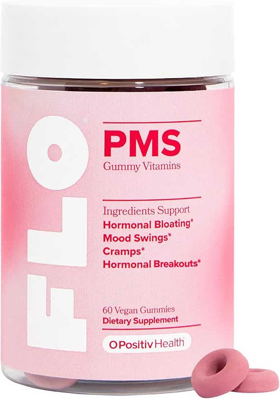 FLO PMS Gummies for Breakouts, Bloating, Cramps, Mood 30-Day Supply