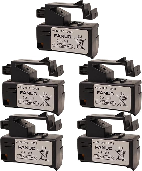 5Pcs 3V 1750mAh A98L-0031-0028 Replacement Lithium Battery for Fanuc A98L-0031-0028, A02B-0323-K102 Battery