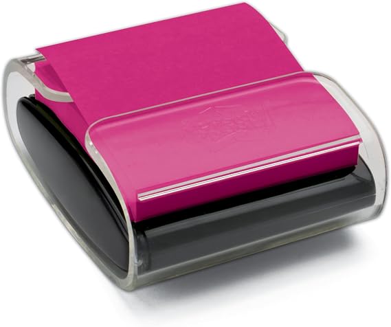 Post-it Pop-up Notes Dispenser, 3x3 in, Black Base Clear Top, Pack Includes Dispenser and a 45-Sheet Pad of Pop-up Notes (WD-330-BK)