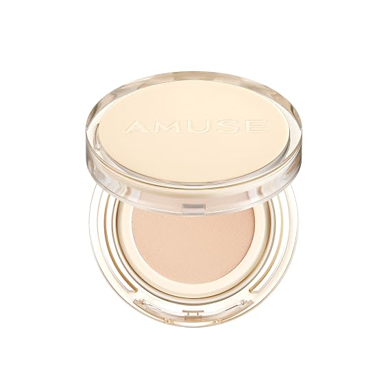 AMUSE SEOUL Dew Jelly Vegan Cushion Foundation (01 SOONSOO) - Full Coverage, Dewy Glow Finish, Lightweight, Long Lasting, Firming Texture, All Skin Types, Vegan, Korean Makeup