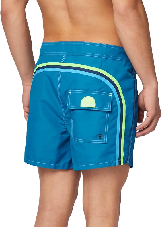SUNDEK Mens Fixed Waist Boardshort, Swim Trunks 14" Length 3" Inseam