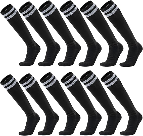 Ultrafun 6 Pairs Soccer Socks Men Women Youth Team Sports
