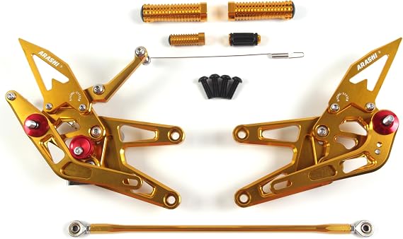 V2.0 Adjustable Rearsets Compatible with Yamaha YZF R6 2003-2005, Gold