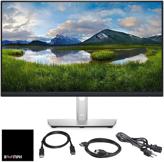 Dell P2425H 24" Full HD IPS Monitor 1080p, 16:9, DisplayPort & USB 3.0 Cables Latest Model Boomph's Comprehensive Ultimate Performance Cloth Solution for Your Workspace