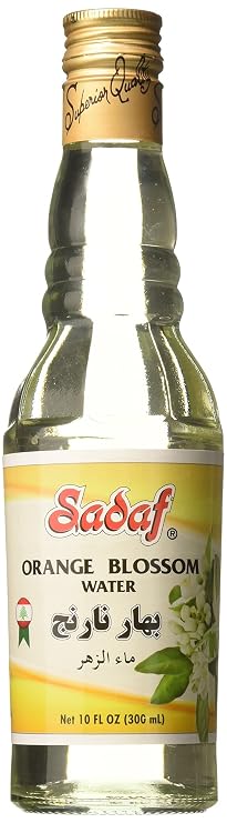 Sadaf Orange Blossom Water for Cooking - Food Grade Orange Blossom Water for Baking, Food Flavoring or Drinking - Ideal for Persian desserts, cakes or syrups - Product of Lebanon (10 fl Oz)