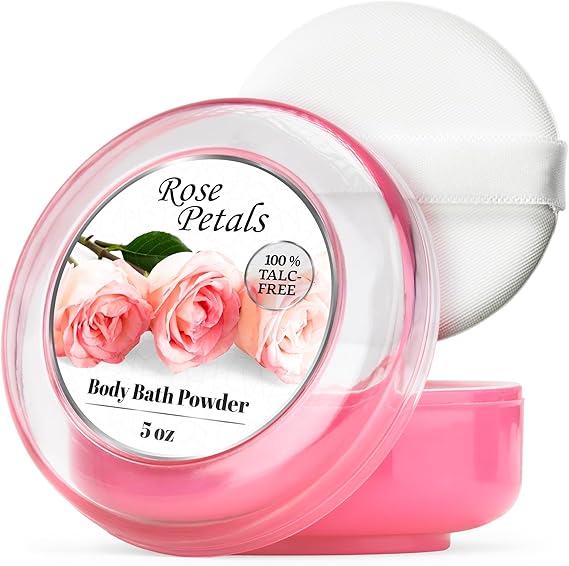 R-NEU Body Powder, Talc-Free Dusting Powder, Rose Petals (5 oz)