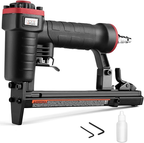 3PLUS HT5014SP Pneumatic 20 Gauge Stapler, T50 Upholstery Stapler, 1/4-Inch to 9/16-Inch