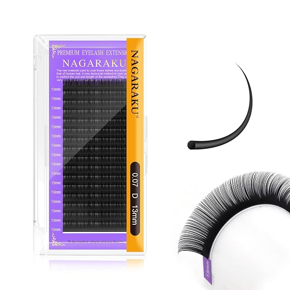 NAGARAKU Classic Individual Lash Extensions 0.07 D 13mm For Volume Fans