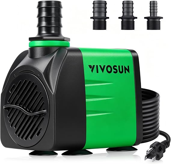 VIVOSUN 800GPH Submersible Fountain Water Pump for Pond, Aquarium, Statuary