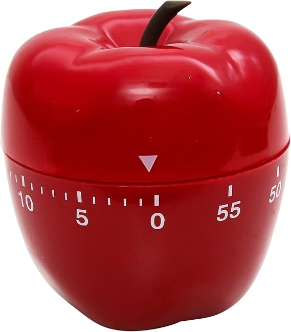 Baumgartens Shaped Timer, 4" Diameter x 4" h, Red Apple