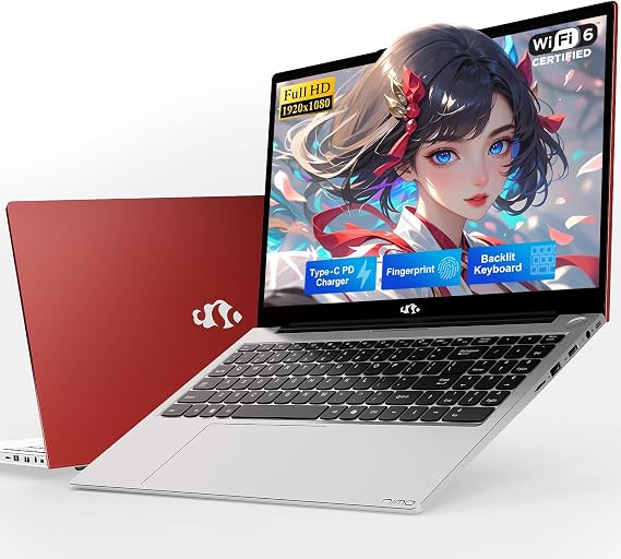 NIMO 15.6" IPS FHD-Student-Laptop, Intel N150 4GB RAM 128GB SSD (Beat to i3-10110U, 4 Cores Up to 3.6GHz) Computer with 65W Type-C, Fingerprint, Backlit Keyboard, Wi-Fi 6, BT5.2, for Home