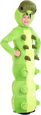 Kids Storybook Green Caterpillar Costume, Plush Caterpillar Costume For Children With Bodysuit And Headpiece