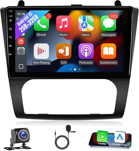 Leadfan Car Radio for Nissan Altima 2008-2012 Wireless Carplay & Android Auto, 9 Inch IPS Touch Screen Car Stereo for Nissan Altima GPS Bluetooth FM WiFi Backup Camera MirrorLink SWC