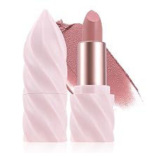 Nourishing Matte Lipstick, Lightweight Long-Lasting Ice-Cream Texture Lipstick for Daily Lip Make up, All Skin Tones (01Nude pink)