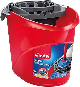 Vileda Super-Easy Torsion Power Mop Bucket, Red