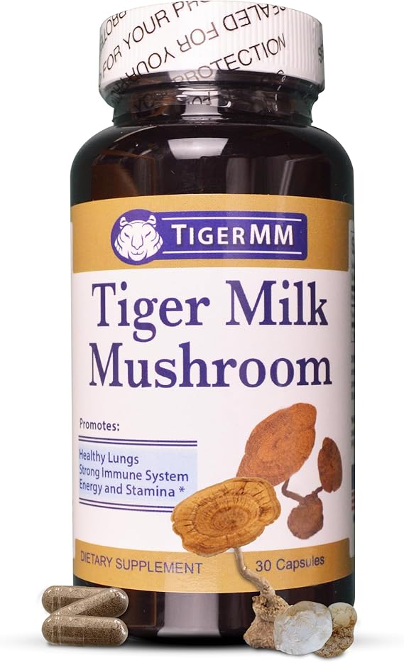 Tiger Milk Mushroom (Lignosus rhino.) USA, Lung Respiratory Immune Support 450mg capsule