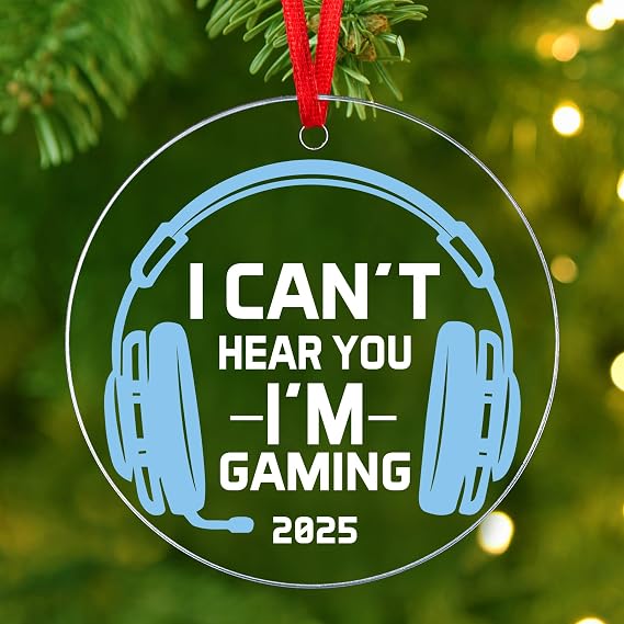 Gamer Ornament - Can't Hear You I'm Gaming, Gamer Gifts, Gifts for Gamers Men, Video Game Ornament, Gamers Ornaments for Christmas Tree, Gaming Ornaments for Christmas Tree