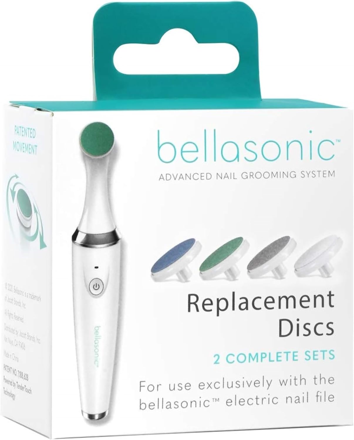 交換用ディスク Bellasonic 4-in-1 充電式電動ネイルファイルセット ユニークな首振りヘッド付き – 形状 滑らか バフ & シャインネイル | キューティクルとタコの除去 2セット