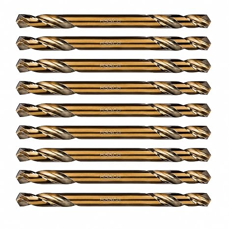 HSS Cobalt Drill Bit Double End 3/16 in. Stubby Body Drill Steel Metal Iron-10Pcs