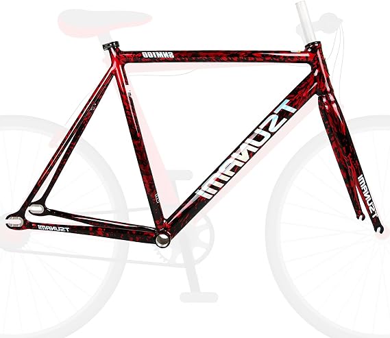 700C Aluminum Alloy Fixed Gear Bike Frameset 49CM 52CM 55CM 58CM Racing Track Bike Frame C Brake Bike Frame with Fork Quick Release 100/120mm Internal Routing