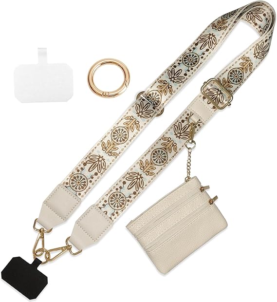 Cell Phone Lanyard with Wallet - Anti-Theft Crossbody Adjustable Phone Strap for Most Smartphones, for Men & Women
